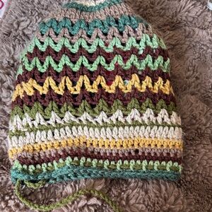 Made with love 💚Multicolour green Crochet dread Beanie